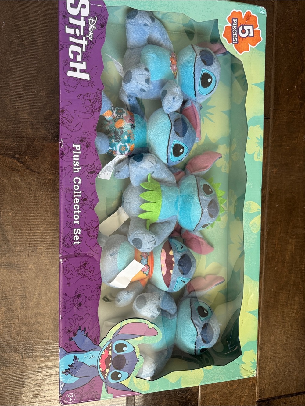 Disney Blue Stitch Plush Collector Set with Teal and Pink Accents